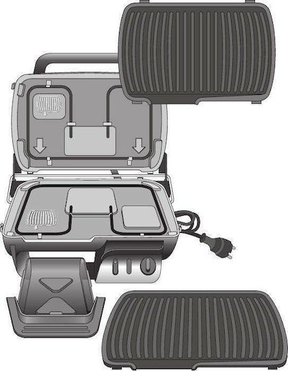 Tefal Ultra Compact 600 Sandwich Maker Grill with Removable Plates 2000W Inox