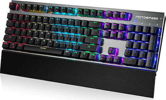 Motospeed CK108 Gaming Μηχανικό Πληκτρολόγιο με Outemu Blue διακόπτες και RGB φωτισμό (Ελληνικό) Γκρι