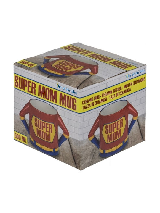 Octopus Super Mom Κούπα Κεραμική Κόκκινη 500ml