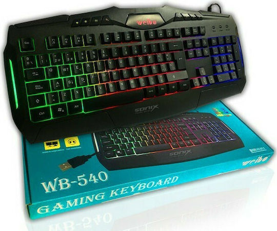 Weibo WB-540 Gaming Πληκτρολόγιο με RGB φωτισμό (Αγγλικό US)