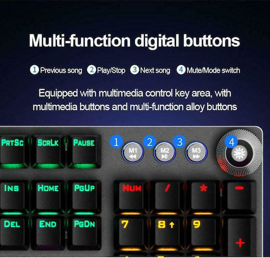 Aula F2058 Gaming Μηχανικό Πληκτρολόγιο με Custom Blue διακόπτες και RGB φωτισμό (Αγγλικό US)