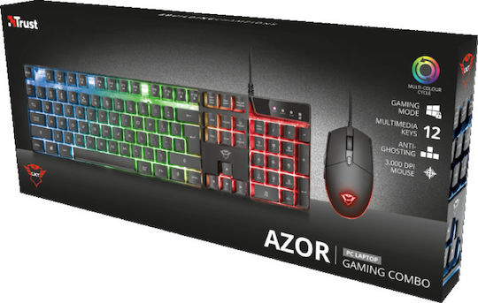 Trust GXT 838 Azor Σετ Gaming Πληκτρολόγιο με RGB φωτισμό & Ποντίκι (Αγγλικό US)