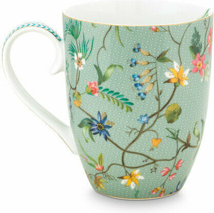 PiP Studio Jolie Flowers Mug from Porcelain Blue 350ml