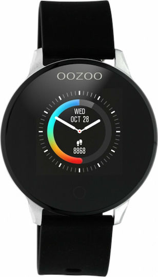 Oozoo Q00113 Stainless Steel 43mm Smartwatch με Παλμογράφο (Μαύρο)