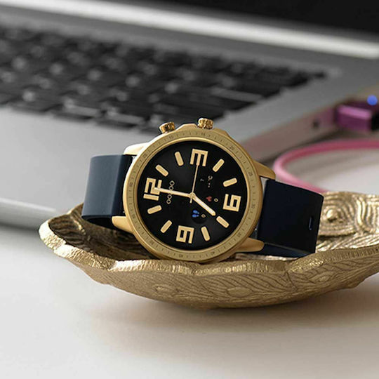 Oozoo Q00321 45mm Smartwatch mit Pulsmesser (Gold / Blue)