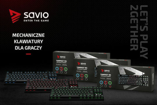 Savio Tempest RX Gaming Mechanical Keyboard Tenkeyless with Outemu Green switches and Illuminated keys (English US)