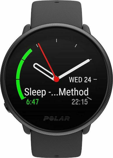Polar Ignite 2 Stainless Steel 43mm Waterproof Smartwatch with Heart Rate Monitor (Black Pearl)