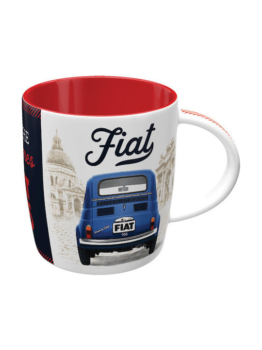 Nostalgic Art Fiat 500 – Enjoy The Good Times Cană Ceramică Multicoloră