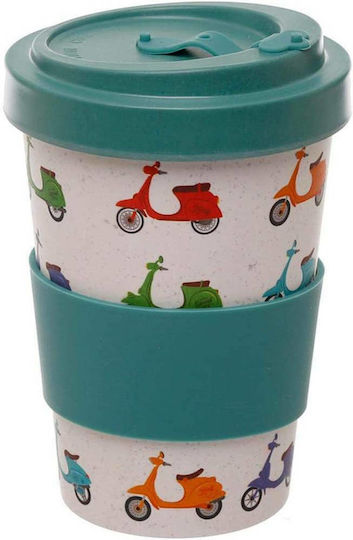 Puckator Speed King Κούπα Μπαμπού με Καπάκι Λευκή 400ml