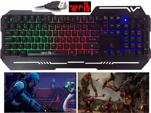 Weibo WB-539 Tastatură de Gaming cu Iluminare RGB (Engleză SUA)