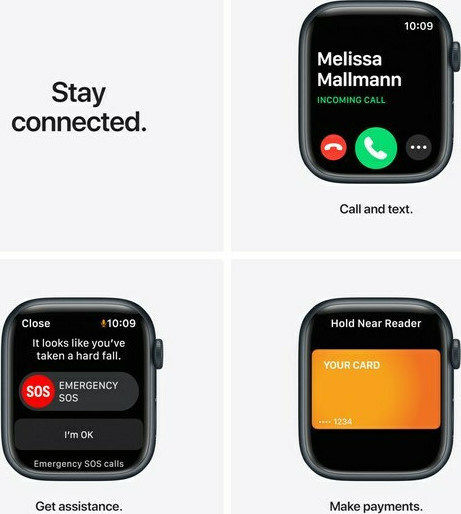Apple Watch Series 7 Nike Aluminium 45mm Waterproof with Heart Rate Monitor (Midnight)