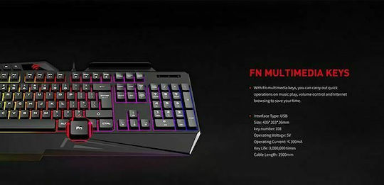 Havit KB852CM Set Σετ Gaming Πληκτρολόγιο με RGB φωτισμό & Ποντίκι (Αγγλικό US)