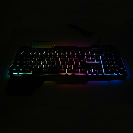Andowl K55 Gaming Πληκτρολόγιο με RGB φωτισμό (Αγγλικό US) Ασημί