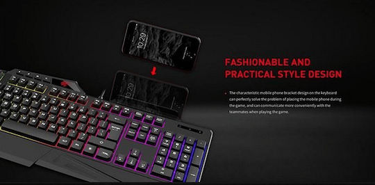 Havit KB852CM Set Σετ Gaming Πληκτρολόγιο με RGB φωτισμό & Ποντίκι (Αγγλικό US)