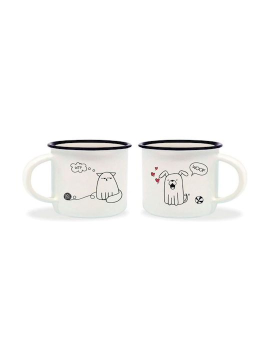 Legami Milano Dog & Cat Чаша от Порцелан Бяла 50мл 2бр