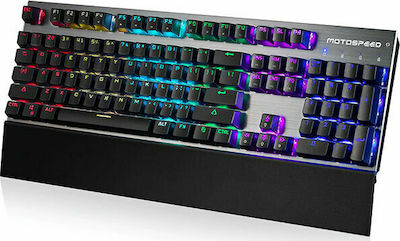 Motospeed CK108 Gaming Μηχανικό Πληκτρολόγιο με Outemu Red διακόπτες και RGB φωτισμό (Ελληνικό) Γκρι