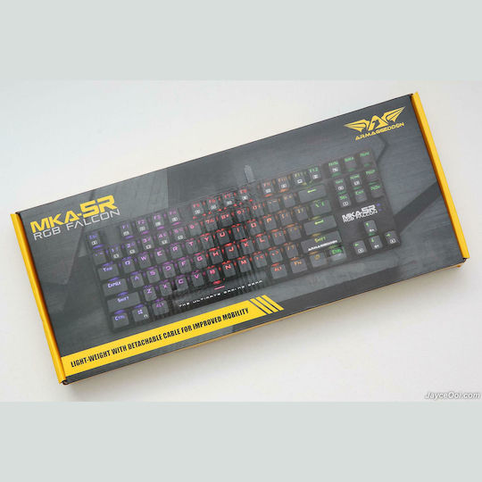 Armaggeddon MKA-5R Falcon Gaming Mechanical Keyboard Tenkeyless with Custom Blue Switches and RGB Lighting English US