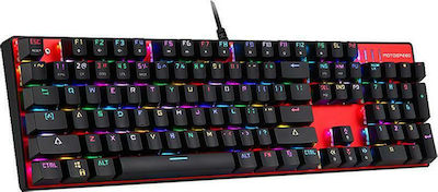 Motospeed Inflictor CK104 Gaming Tastatură mecanică cu Outemu Albastru switch-uri și iluminare RGB (Grecesc) Roșu