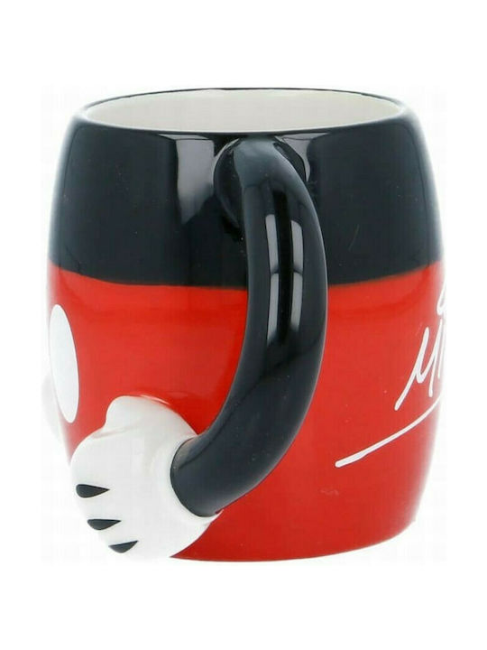 Stor 3D Mickey Body Mug Ceramic Black 325ml
