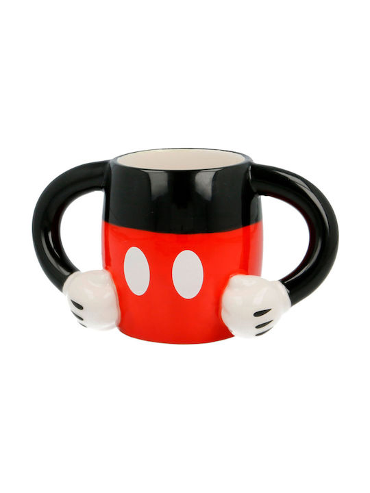 Stor 3D Mickey Body Mug Ceramic Black 325ml