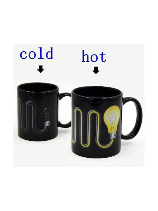 Cană Heat Change din Porțelan Neagră 300ml