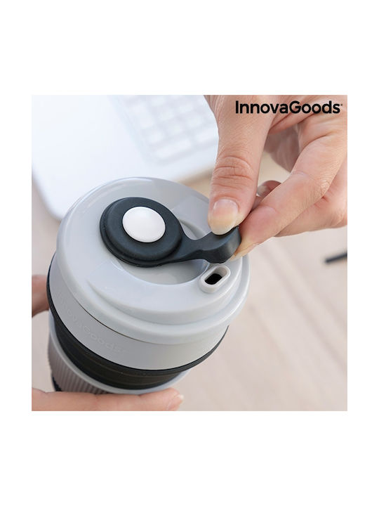 InnovaGoods Flahsie Becher Kunststoff mit Deckel Gray 350ml