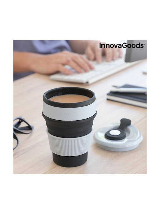 InnovaGoods Flahsie Becher Kunststoff mit Deckel Gray 350ml