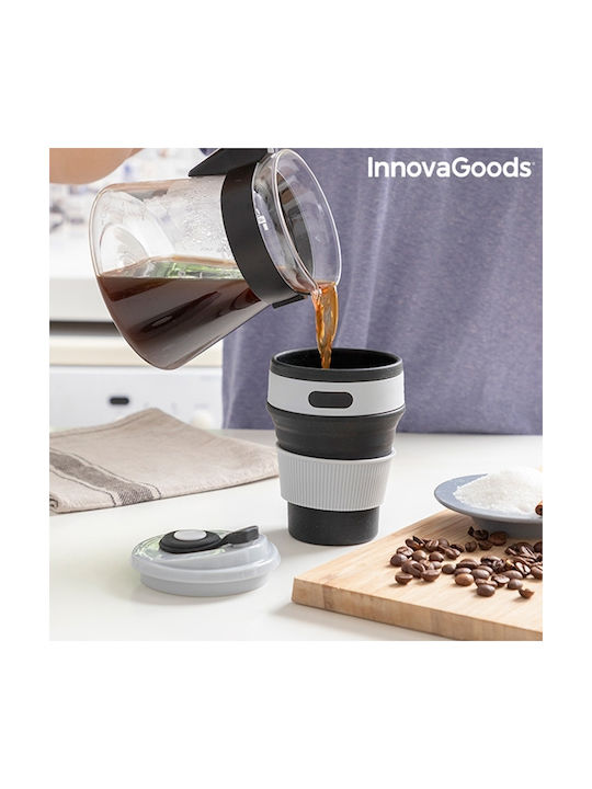 InnovaGoods Flahsie Becher Kunststoff mit Deckel Gray 350ml