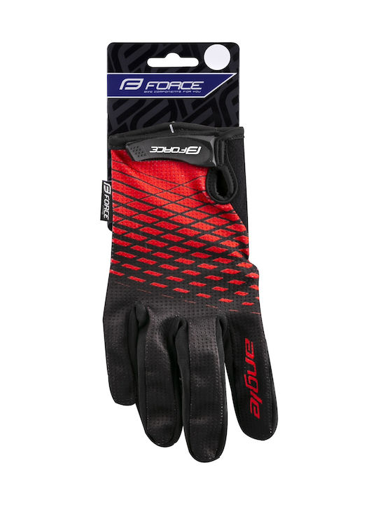Force Mtb Angle Full Finger Cycling Gloves Adults Red