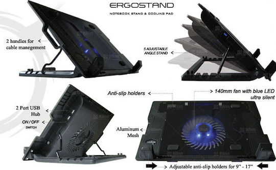 Havit M25 Cooling Pad για Laptop έως 17.3" με 1 Ανεμιστήρα Γκρι