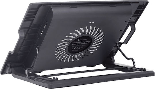 Gembird Cooling Pad για Laptop έως 17" με 1 Ανεμιστήρα και Φωτισμό (NBS-1F17T-01)