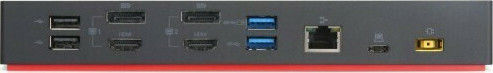 Lenovo ThinkPad Hybrid USB-A / USB-C Docking Station with HDMI/DisplayPort 4K PD Ethernet and Support for 2 Monitors Black