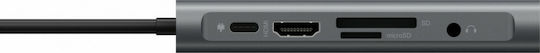 Icy Box USB-C Docking Station με HDMI 4K PD Ethernet και σύνδεση 2 Οθονών Γκρι (IB-DK4040-CPD)