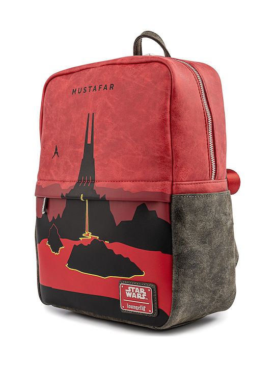 Loungefly Lands Mustafar Square Mini Kids Bag Backpack Red 24cmx13cmx30.6cmcm Star Wars Mustafar