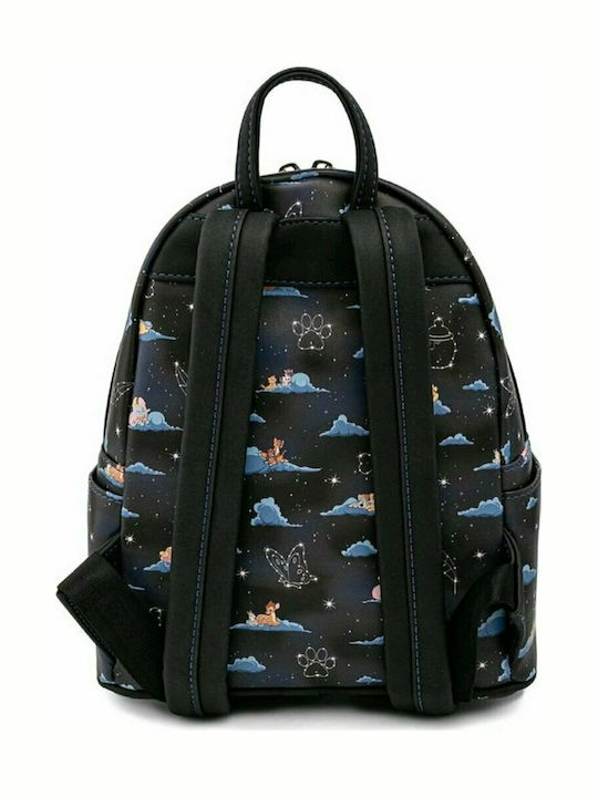 Loungefly Classic Characters on Clouds Mini Kids Bag Backpack Black 22.5cmx11.2cmx26.2cmcm Disney Classic Clouds