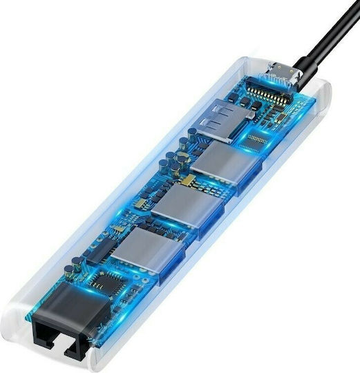 Baseus Mechanical Eye USB-C Докинг станция с HDMI 4K PD Етърнет Сив