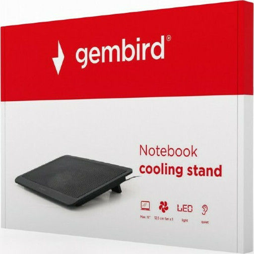 Gembird Cooling Pad για Laptop έως 15" με 1 Ανεμιστήρα και Φωτισμό (NBS-1F15-03)