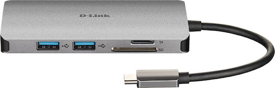 D-Link USB-C Docking Station with HDMI 4K PD Ethernet Silver (DUB-M810)