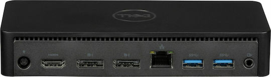 Dell D6000 USB-A Docking Station με HDMI/DisplayPort 4K PD Ethernet και συνδεση 3 Οθονών Μαύρο