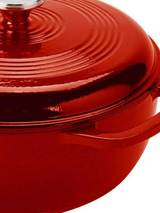 Lodge Βαθιά Κατσαρόλα από Μαντέμι 7.38lt / 36cm Red