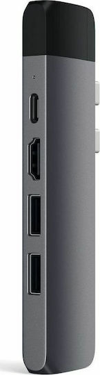 Satechi Dual USB-C Docking Station mit HDMI 4K PD Ethernet Gray (ST-TCPHEM)