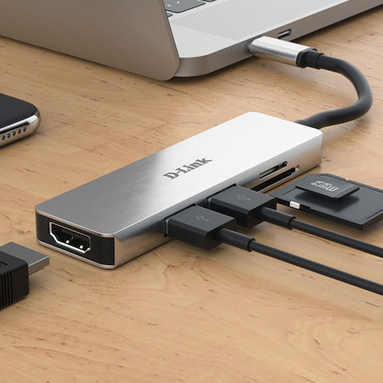 D-Link USB-C Docking Station mit HDMI 4K Silber (DUB-M530)