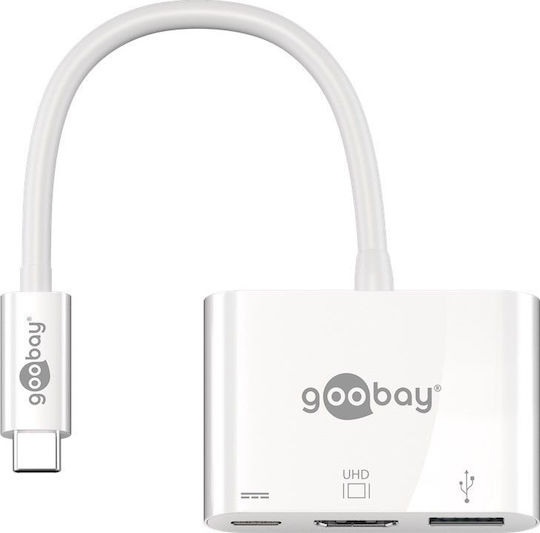 Goobay USB-C Докинг станция с HDMI 4K PD Бял (62104)