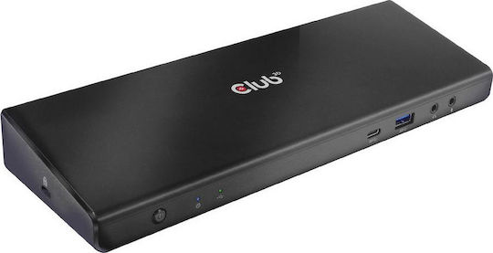 Club3D USB-C Docking Station με HDMI/DisplayPort 4K PD Ethernet και συνδεση 3 Οθονών Μαύρο (CSV-1562)