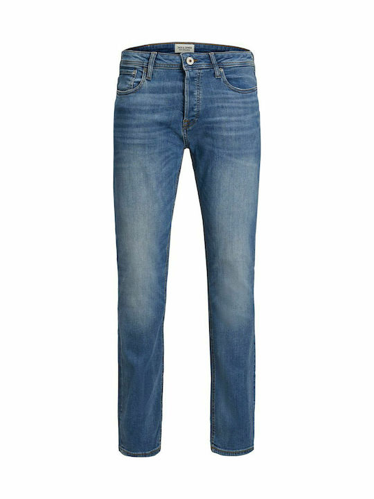 Men's Jeans Pants Elastic with Slim Straight Fit Blue