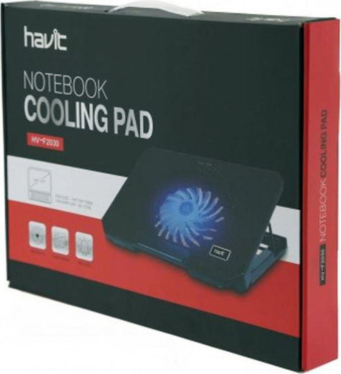 Havit F2030 Cooling Pad για Laptop έως 17.3" με 1 Ανεμιστήρα και Φωτισμό