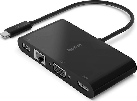 Belkin USB-C Docking Station with HDMI 4K Ethernet Black (AVC005BTBK)