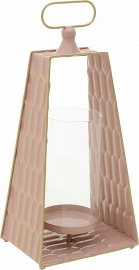 Inart Floortop Metallic Lantern Gold 19x15x41cm