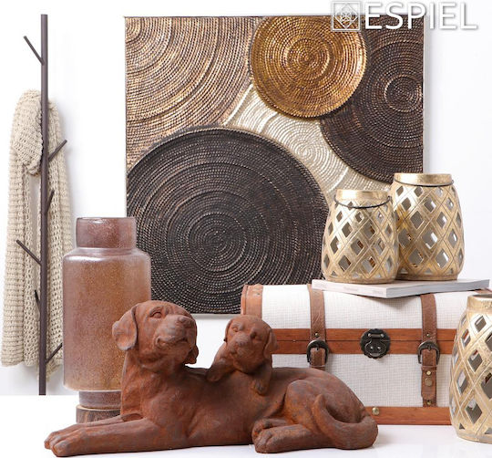 Espiel Φαναράκι Κεραμικό Επιτραπέζιο Χρυσό 15x25x25εκ.