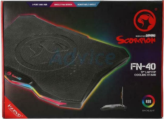 Marvo FN-40 Cooling Pad για Laptop έως 17" με 1 Ανεμιστήρα και Φωτισμό